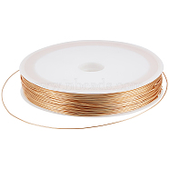 Eco-Friendly Copper Wire, Round Beading Wire for Jewelry Making, Long-Lasting Plated, Real 18K Gold Plated, 24 Gauge, 0.5mm, about 262.47 Feet(80m)/Roll(CWIR-BBC0001-03B-KCG)