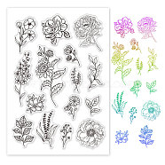TPR Stamps, with Acrylic Board, for Imprinting Metal, Plastic, Wood, Leather, Mixed Patterns, Leaf Pattern, 16x11cm(AJEW-WH0178-004)