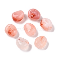 Opaque Acrylic Beads, Nuggets, Light Coral, 12x10.5x7.5mm, Hole: 1.6mm, about 760pcs/500g(OACR-N137-39A)