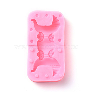 Food Grade Silicone Molds, Fondant Molds, For DIY Cake Decoration, Chocolate, Candy, UV Resin & Epoxy Resin Jewelry Making, Baby Carriage, Pink, 118x55x33mm(DIY-E011-34)