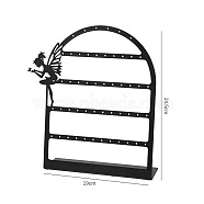 56 Holes Foldable Metal Earring Rack, Earrings Display Stand, Black, 24.5x19cm(PW-WG26306-02)