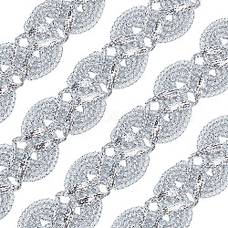 Metallic Lace Trim, Craft Ribbon for Bridal Costume Crafts and Sewing, Silver, 3/4 inch(20mm)(OCOR-WH0071-032A)