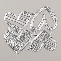 Carbon Steel Cutting Dies Stencils, for DIY Scrapbooking, Photo Album, Decorative Embossing Paper Card, Matte Stainless Steel Color, Heart Pattern, 77x90x0.8mm, Hole: 1mm(DIY-WH0043-97MP)