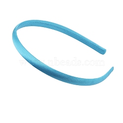 Satin Hair Bands, Jewelry Hair Accessories, Deep Sky Blue, 360x10mm(PW-WG73664-06)