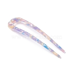 Cellulose Acetate(Resin) Hair Forks, U-shaped, Lilac, 110x28x3mm(X-OHAR-C005-01E)