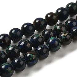 Natural Azurite Beads Strands, Round, 8mm, Hole: 1.2mm, about 51pcs/strand, 15.94''(40.5cm)(G-H298-A01-03)