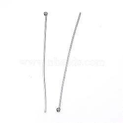 304 Stainless Steel Ball Head pins, Stainless Steel Color, 50mm, Pin: 0.7mm, 21 Gauge, Head: 2mm(STAS-D448-027P)