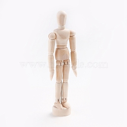 Unfinished Blank Wooden Puppet, for DIY Hand Painting Crafts, Antique White, 154x43x27mm(DIY-WH0163-92B)