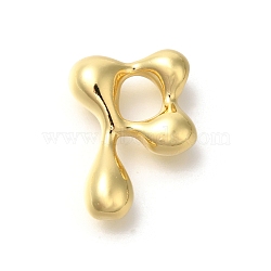 Rack Plating Brass Beads, Balloon Letter, for Personalized Name Necklaces Making, Long-Lasting Plated, Lead Free & Cadmium Free, Real 18K Gold Plated, Letter P, 23x17x7mm, Hole: 2mm(KK-S051-01G-P)