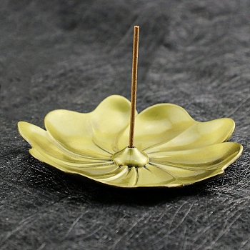 Flower Alloy Incense Burners, Incense Holders, Home Office Teahouse Zen Buddhist Supplies, Antique Bronze, 89mm