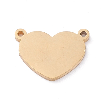 PVD Vacuum Plating 304 Stainless Steel Pendants, Heart, Golden, 10x13x1mm, Hole: 1mm