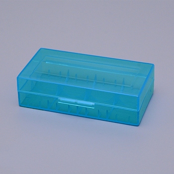 Plastic Battery Storage Box, Rectangle, Deep Sky Blue, 4.25x7.7x2.1cm, Inner Size: 3.75x7.3cm