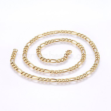 304 Stainless Steel Figaro Chain Necklaces(MAK-L015-29A)-2