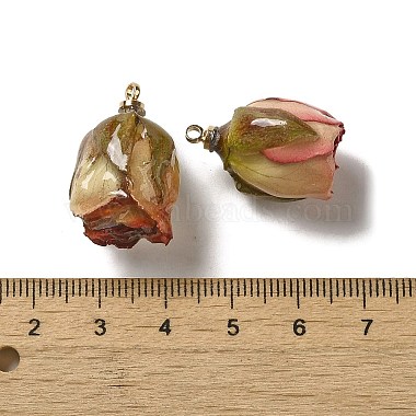 rose préservée avec pendentifs en alliage doré(FIND-M010-01A)-3