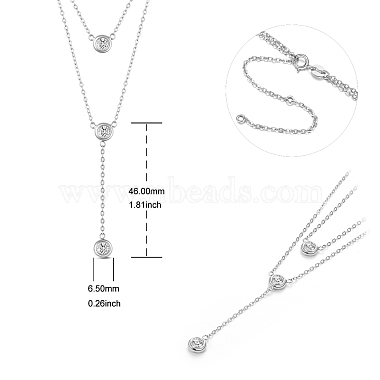 SHEGRACE 925 Sterling Silver Tiered Necklaces(JN958A)-2
