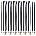 18Pcs Polyester Mask Strap Extender, Face Mask Lanyard Strap, with Iron Clip, Black, 700x7mm(AJEW-FH0006-01)