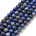 Natural Lapis Lazuli Beads Strands, Round, 10mm, Hole: 1mm, about 36~37pcs/strand, 15 inch(38cm)(G-E483-17-10mm)
