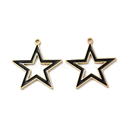 Ion Plating(IP) 304 Stainless Steel Pendants, with Enamel, Star Charm, Golden, 25x24x1.5mm, Hole: 1.6mm(STAS-C083-15G-01)
