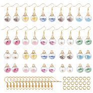 Ocean Theme Pendant Earrings DIY Making Kit, Including Transparent Glass Globe Pendants, with Resin Rhinestone & Conch Shell & Glass Micro Beads Inside, Brass Earring Hooks & Jump Rings, Mixed Color, Pendant: 20pcs/set(DIY-SC0017-81A)