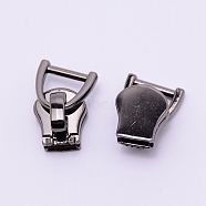 Zinc Alloy Replacement Zipper Sliders, for Luggage Suitcase Backpack Jacket Bags Coat, Gunmetal, 18x14x10.5mm(FIND-WH0062-20-02)