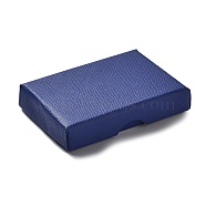 Cardboard Jewelry Set Boxes, with Sponge Inside, Rectangle, Blue, 7.05~7.15x5.05x1.55~1.6cm(X-CBOX-C016-01E-02)