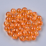 Transparent Plastic Beads, Round, Dark Orange, 6x5.5mm, Hole: 1.8mm, about 5000pcs/500g(KY-T005-6mm-633)