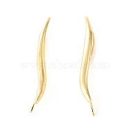 Alloy Dangle Earrings, Leaf, Golden, 30x3.5mm, Pin: 1mm(EJEW-F270-10G)
