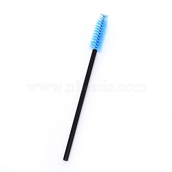 Nylon Eye Lashes Cosmetic Brushes, with Plastic Handle, Deep Sky Blue, 98mm(MRMJ-WH0004-06B)