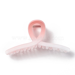 Plastic Claw Hair Clips, with Iron Findings, Hair Accessories for Girls, Light Coral, 56x110x40.5mm(PHAR-G005-03A)