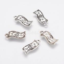 Alloy Pendants, Five Dollar Banknotes, Antique Silver, 16.5x7x2mm, Hole: 1.5mm(PALLOY-G192-03AS)