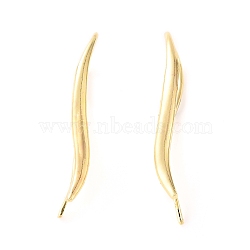 Alloy Dangle Earrings, Leaf, Golden, 30x3.5mm, Pin: 1mm(EJEW-F270-10G)