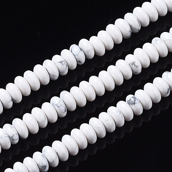 Synthetic Howlite Beads Strands, Rondelle, 4~5x2mm, Hole: 0.8mm, about 170~175pcs/strand, 14.96~15.35 inch(38~39cm)