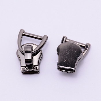 Zinc Alloy Replacement Zipper Sliders, for Luggage Suitcase Backpack Jacket Bags Coat, Gunmetal, 18x14x10.5mm