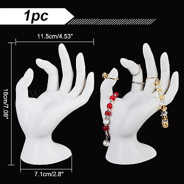 Mannequin en plastique présentoir de bijoux à main(RDIS-WH0009-013B)-2