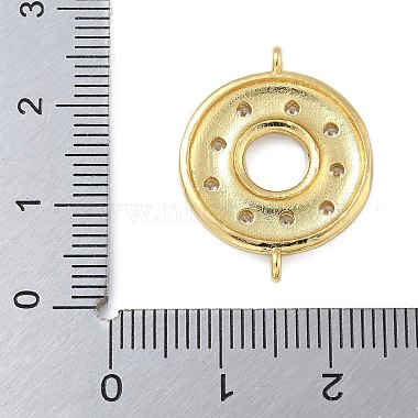 Gestellplattierung Messing klare Zirkonia Donut Verbindungsstück Charms(KK-A234-030G-01)-4