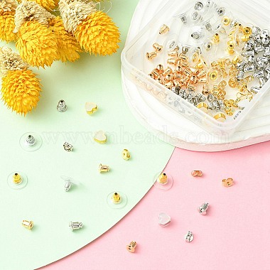 142Pcs 8 Style Brass & Silicone Earring Nuts(KK-YW0001-44)-5