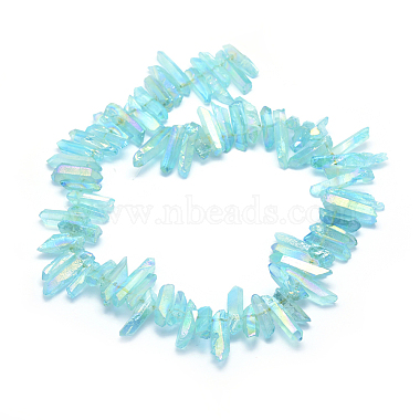 Electroplated Natural Quartz Crystal Beads Strands(G-P368-05C)-2