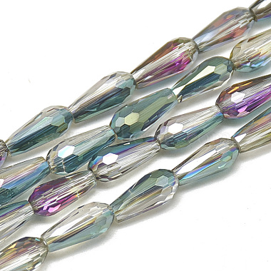 9mm Green Drop Glass Beads