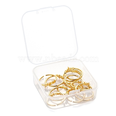 12pcs 12 anneaux de manchette en laiton de style(RJEW-LS0001-37G)-7