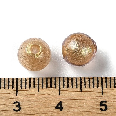 brin de perles de lampwork de sable doré fait à la main(LAMP-Z007-07B)-4