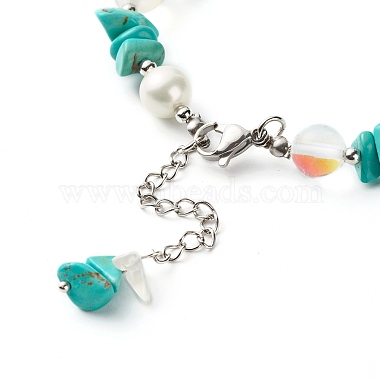 4Pcs Mixed Gemstone Chip Beaded Bracelets Set for Girl Women(BJEW-TA00019)-6