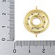 Gestellplattierung Messing klare Zirkonia Donut Verbindungsstück Charms(KK-A234-030G-01)-4