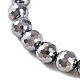 Faceted Round Terahertz Stone Beaded Stretch Bracelets for Women Men(BJEW-H590-04A-01)-2