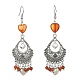 Dyed Natural Red Agate Heart Chandelier Earrings(EJEW-JE05364-04)-1