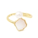 Adjustable Brass White Shell Cuff Rings(SH-CBA3B38-01G)-4