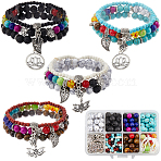 DIY Gemstone Beads & Alloy Charm Multi-layer Bracelet Making Kits, 8mm, Hole: 1.3~1.6mm(DIY-SC0026-95)