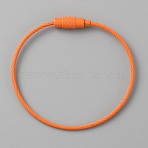 Baking Paint Stainless Steel Cable Wire Keychain, with Screw Clasps, Dark Orange, 15.2x0.15cm(AJEW-WH0413-15B)