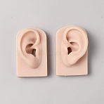 Silicone Ear Displays Mould, Earrings Ear Stud Display Teaching Tools for Piercing Suture Acupuncture Practice, PeachPuff, 7.9x5x3cm(ODIS-WH0025-189A)