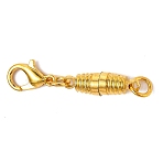 Brass Magnetic Clasps Converter, with Lobster Claw Clasps, Column, Golden, 33x5mm(KK-O134-03G)