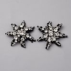 Glass Crystal Rhinestone Sew on Cloth Patches, Garment Accessories, Star, Black, 50x47x8mm(PATC-WH0008-226B)